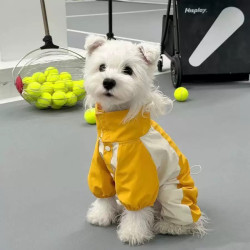 Pet Dog Raincoat Waterproof Four-Legged Workwear Color-Blocking Windproof Stylish Dog Clothes