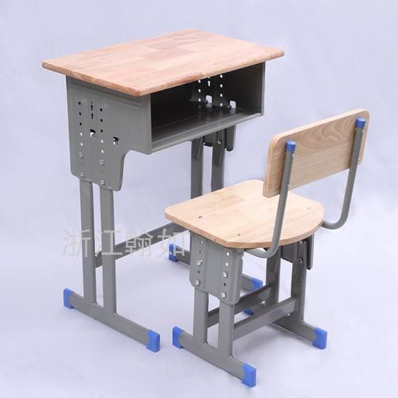 Hanru 학생 책상과 의자 대형 튜브 단단한 나무 튜토리얼 수업 훈련 학교 단일 리프트 강화 테이블 공장 직접 판매