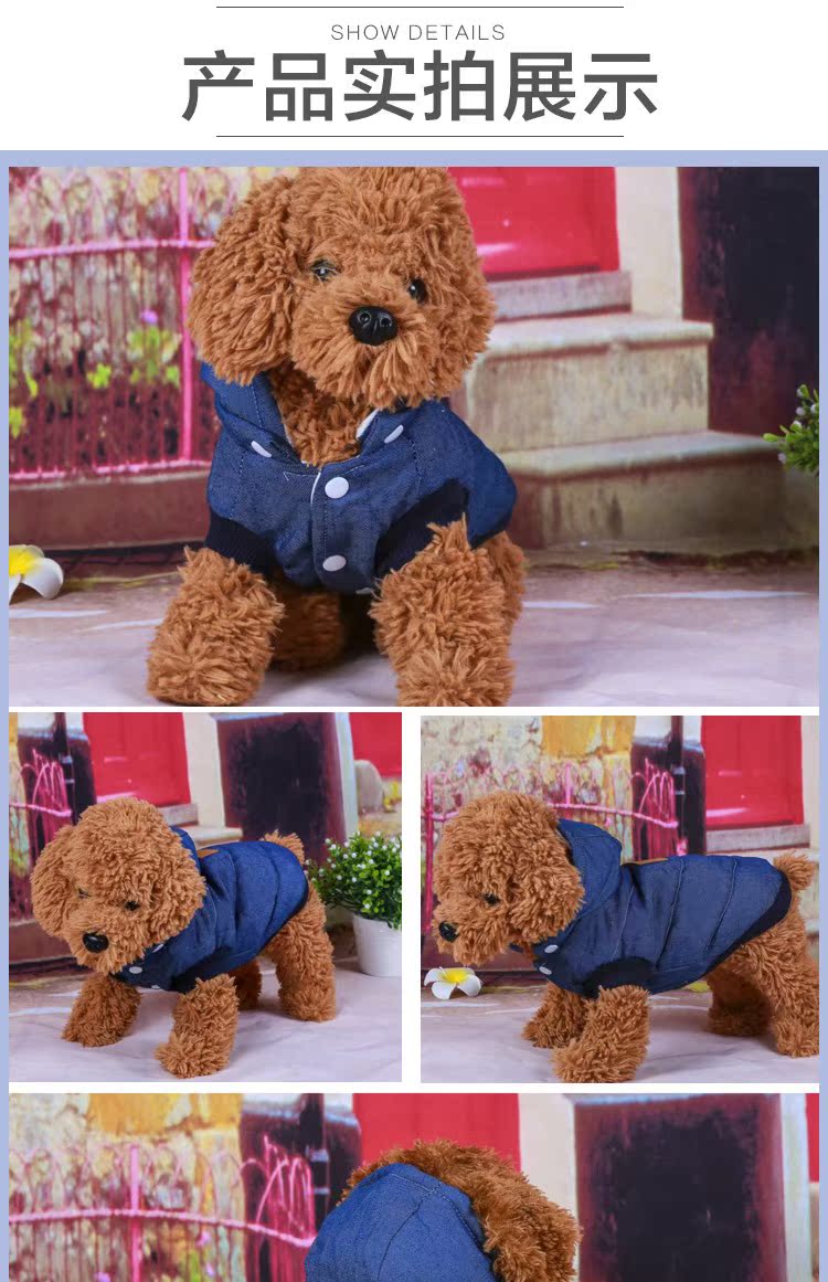 Chó lớn nhỏ lông chó lông dày mùa thu và mùa đông mặc quần áo thú cưng hai chân Teddy Husky cạnh quần áo chăn nuôi - Quần áo & phụ kiện thú cưng áo phao cho chó