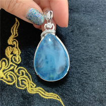 New 925 Sterling Silver Nepal Aquamarine Water Drop Pendant Bali Female India Handmade Hanfu