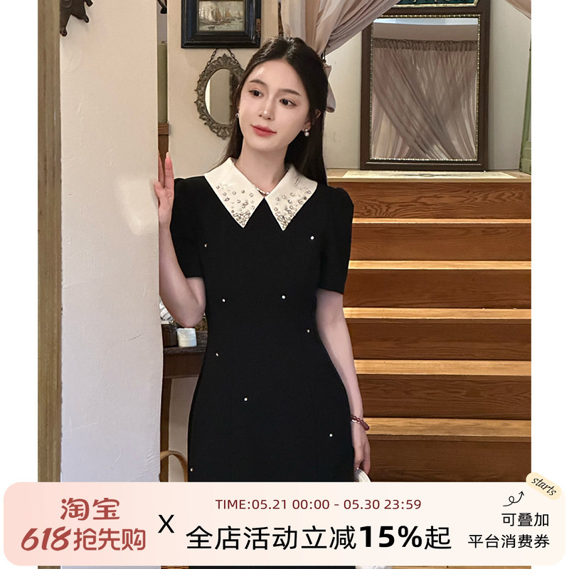 Lili Li Li's [Miss Windsor] French Hepburn-Style Dress 2026 Summer Elegant Heavy-Duty Little Black Dress for Women