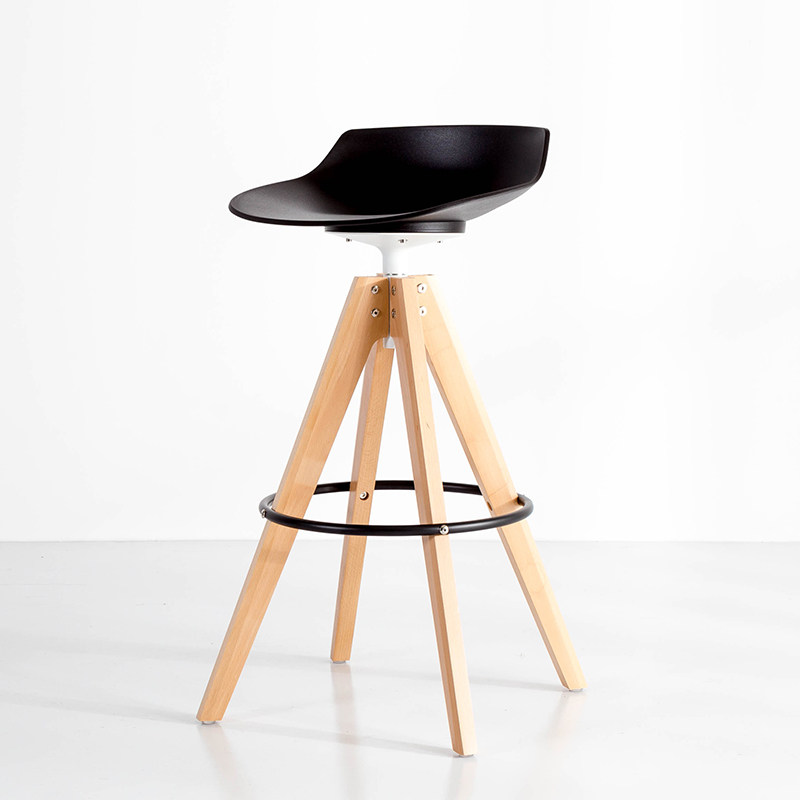 Bar Armchair Solid Wood Individuality Nordic Modern Minimalist High Chair High Footstool Swivel Bar Chair Front Office Chair Bar Stool