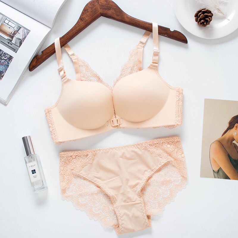 Summer nút vẻ đẹp phía trước áo ngực tụ tập nhỏ ngực sexy áo ngực mà không cần vòng thép để thu thập các vú trên đồ lót trước womens phù hợp.