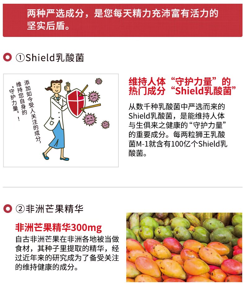 日本狮王 LION M-1乳酸菌 62粒*3袋  调理肠胃 添活力 图3