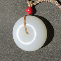 Dialect Hetian jade wear grade Xinjiang Qiemo old pit material mutton fat white jade safety buckle pendant pendant w1