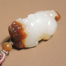 Qianma Dialect Brand High-quality Hetian Jade Wearable Grade Qiemo Laokeng Material Sugar White Jade Pixiu Pendant H4