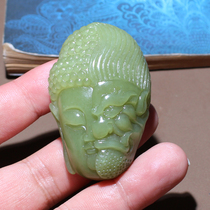 Big action dialect Hetian jade boutique Xinjiang and the final material is green and yellow the mouth material is oily and moist the pendant pendant O8