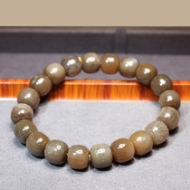 Great Clearance Dialect Hetian Jade Xinjiang and end material warm old brown sugar osmanthus cake card 10mm old bead bracelet R1