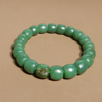 Rare Dialect Hetian Jade Boutique Collection Xinjiang Leather Hole Jasper Seed Material 11mm Old Bead Bracelet X6