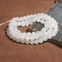 I was stunned by the dialect brand Hetian jade boutique featuring warm and greasy Qinghai material white jade round bead necklace and bracelet h0