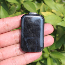 Stunned by the leak of dialect Hetian jade Xinjiang exquisite poly-ink blue and white seed material Ping An Wu Shi brand pendant N3