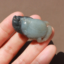 Hot dialect Hetian jade boutique collection clear artistic conception blue and white poly-ink seed material abundant every year pendant pendant O1