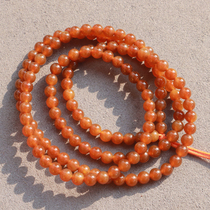 Hi Fantian dialect brand Hetian jade round beads Xinjiang Qiemo brown sugar material delicate 4mm multi-circle bracelet necklace O1