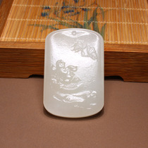 Explosive Buying Words Hetian Jade Boutique Features Giant Leak Qinghai Laokeng Material Lotus Root Pink Butterfly Love Flower Exquisite Brand Pendant N3