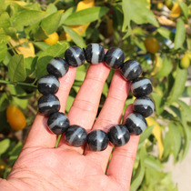 Epic Dialect Hetian Jade Rare Xinjiang First-line Azure Flower Seed Material Card 16mm Old Beads Luxury Bracelet N3