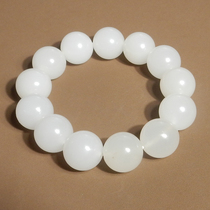 I lost money on Dialect Hetian Jade Xinjiang Karamay Ulahe Golden Silk Jade White Jade Card 16mm Round Bead Bracelet h8