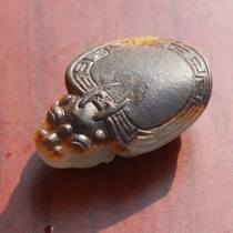 Hi Fantian Dialect Boutique Hetian Jade Xinjiang Rare Old Mature Yellow Black Skin White Jade Seed Material Dragon Turtle Pendant O1