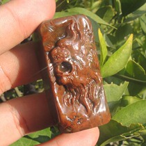 Pick up money dialect boutique Hetian jade wear grade recommended jasper seed material red Qin leather carved lion pendant pendant s2