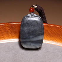 Stunned by the leak of dialect Hetian jade Xinjiang exquisite artistic conception blue and white seed material Ping An Wu Shi brand pendant pendant N3