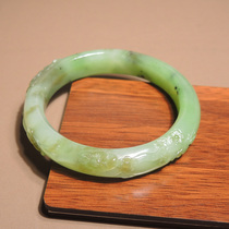 Stunned by Dialect Brand Features Collection Grade Russian Old Pit Material Apple Green Jasper Carved Bracelet h0