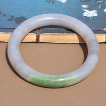 I was stunned by the dialect brand Hetian jade Qinghai material smoky green violet with green inner diameter 59mm boutique bracelet N