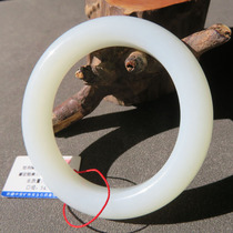 Popular dialect Hetian jade wearable Xinjiang grade oily and delicate mutton fat white jade 53mm formal bracelet w1