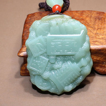 Dialect Brand Hetian Jade Featured Grade Russian Old Pit Material Pink Blue Jasper Brocade Ash Pendant Pendant N
