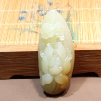 Browsing the screen. Dialect Hetian Jade Boutique Grade Xinjiang Qingmao Qingyang Mouth with Sugar Flower Blossom Wealth Pendant N