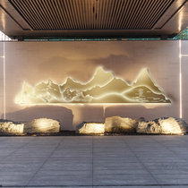 Modern New Chinese Light Lavish Metal Iron Art Wall Decoration Landscape Painting Wind Relying on Mountain Creative Living Room Hotel Decorative Pendant