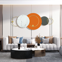 Modern light luxury metal wall decoration creative round Wall Wall wrought iron bedside living room art wall decoration pendant hanging