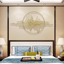 New Chinese wrought iron home wall decoration metal three-dimensional mountain shadow wall hanging hotel club soft wall decoration background wall pendant