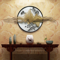 Living room wall decoration restaurant sofa background wall wall decoration light luxury modern creative hotel wrought iron mountain shadow pendant