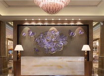 Wrought Wall Lotus lotus leaf metal art sculpture wall decoration large hotel lobby bar club soft wall decoration