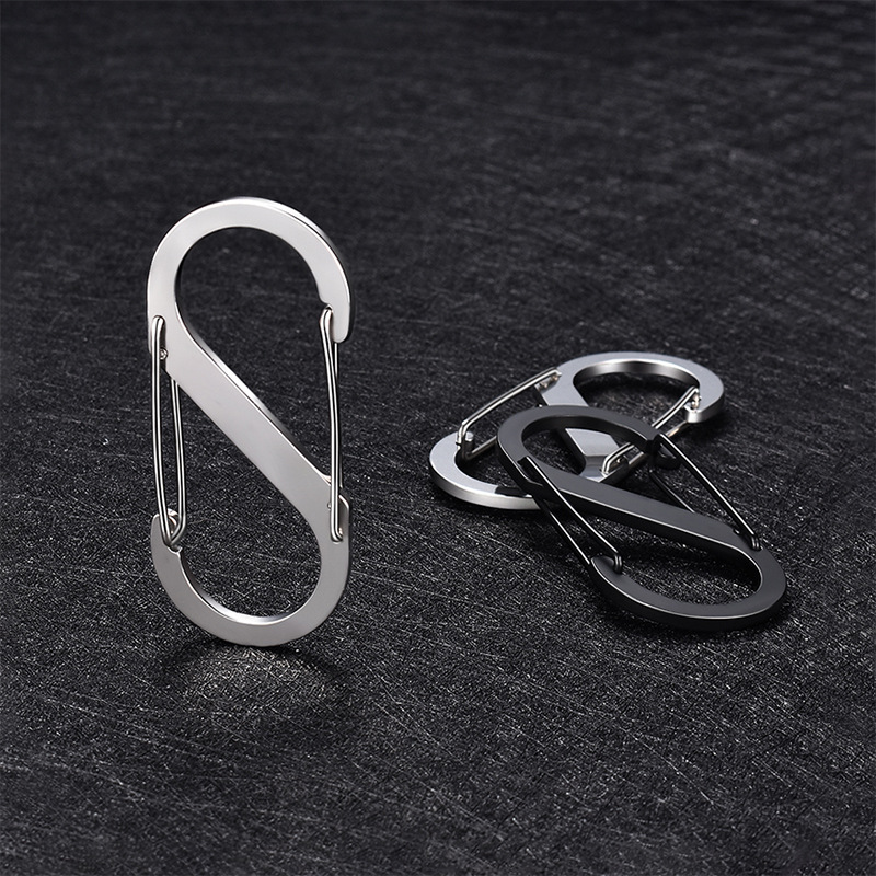 Outdoor multi-function mountaineering lock backpack hook keychain card ring aluminum alloy S-type hanging clasp waist fast hanging