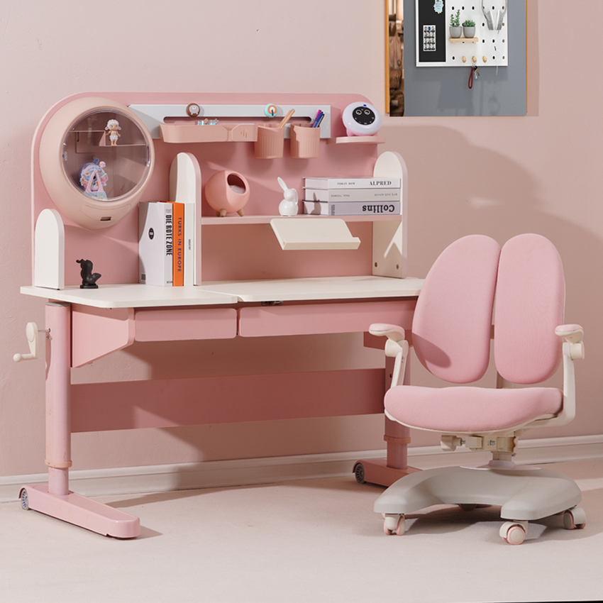 Haoxuan IKEA Starry Sky Children's Study Desk Primary School Student Desk Solid Wood Desk Chair Set Can Lift the Desk