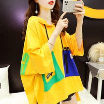 2021 Summer Collider Color Lianhood Short sleeves Women with big code Women Pregnant Pregnant Women Loose Blouses for the Han Edition T-Shirt