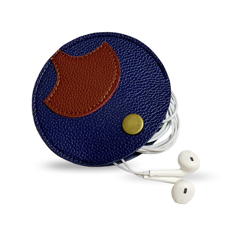 PcMAMA Circle Handmade headphone pocket and purse in faux leather