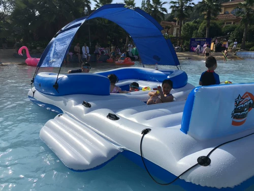 Подлинные крупномасштабные водные единороги для взрослых надувные плавающие островные повседневные дрифты 6-8 человек тень плавучий кровать