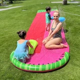 Надувная водная горка для игр в воде, дорожная игрушка, 4.8м, надувной мат со встроенным душем