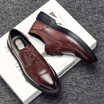 Mens leather shoes winter business British trend all-match casual wedding 2022 new high-end suit shoes for men