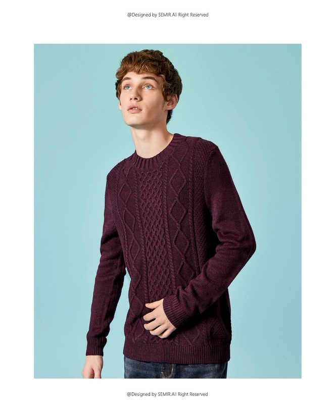 Senma Enterprise Store Lazy Wind Sweater Men Winter Winter Áo len cao cổ mới Áo len nam Hàn Quốc