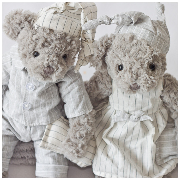 Pháp đặt hàng Dabron Teddy gấu đồ ngủ gấu búp bê ngủ đồ chơi sang trọng Món quà sinh nhật phổ biến - Đồ chơi mềm gấu bông sans