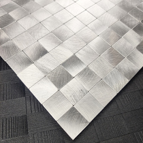 Silver self-adhesive mosaic wall sticker background wall Gray sofa aisle tile self-adhesive metal stainless steel wall tile