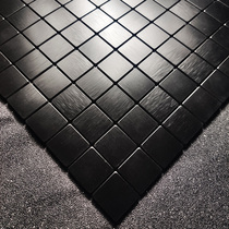 Black metal mosaic wall sticker Pure black tile self-adhesive background wall Modern simple small particle art aluminum-plastic board