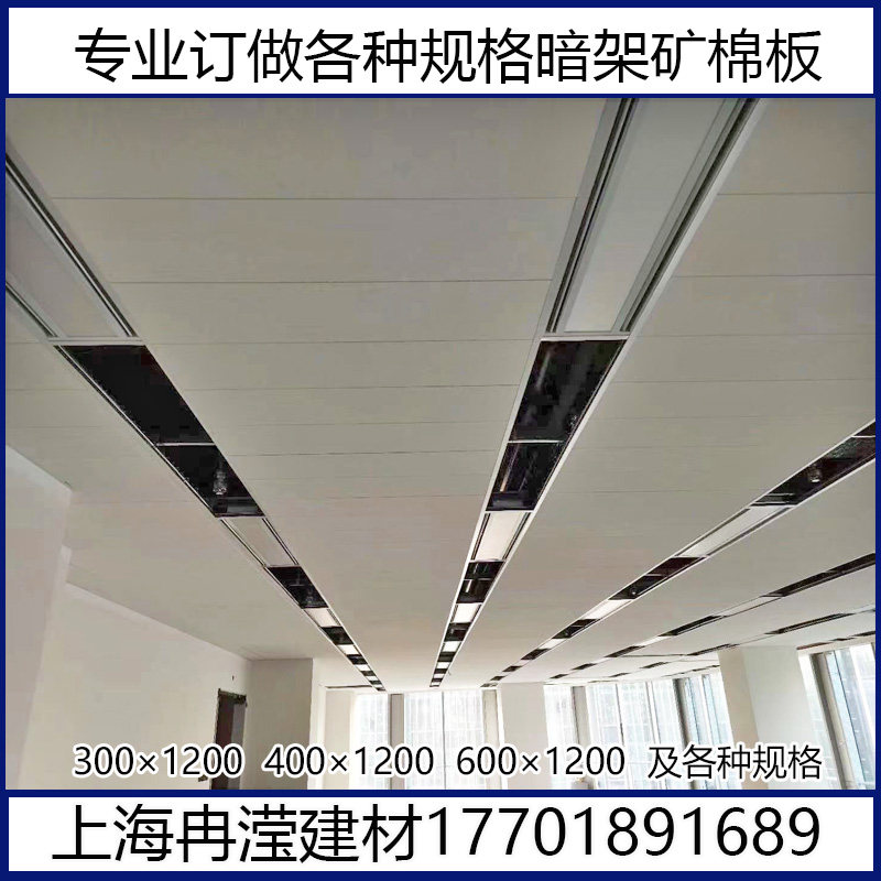 Dark frame mineral wool board 300×1200 strip sound-absorbing microporous mineral wool board hidden frame office ceiling ceiling