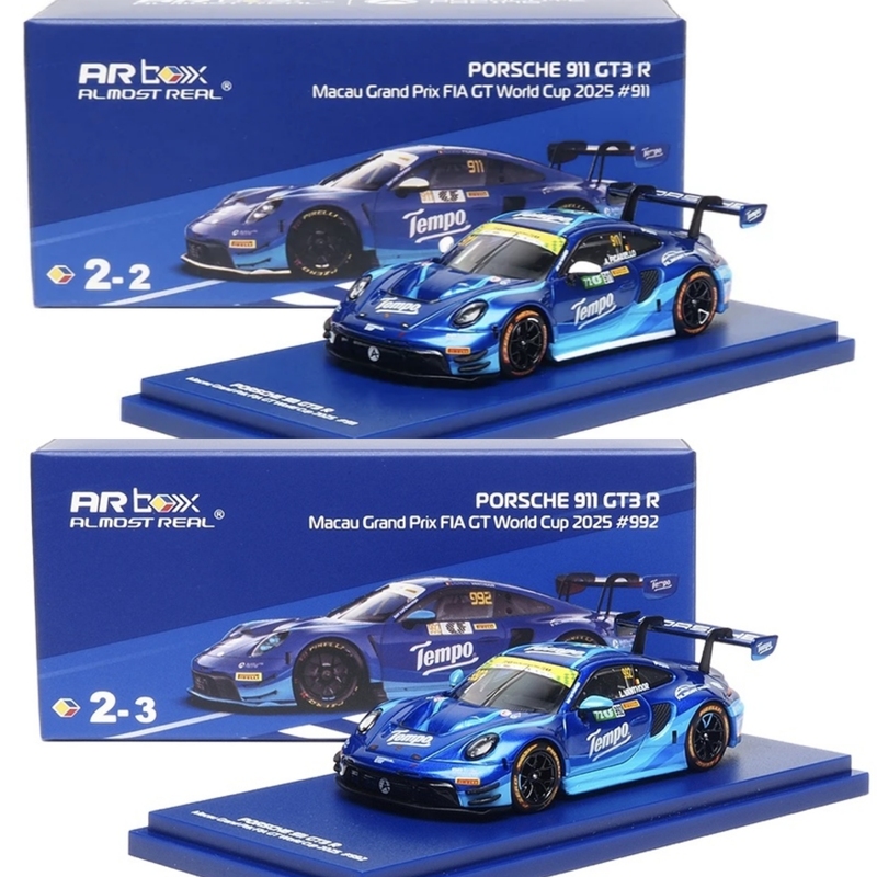 [in Stock] Ar Box Porsche 911 Gt3 R Tempo Paper Towel 1/64 Alloy Racing Car