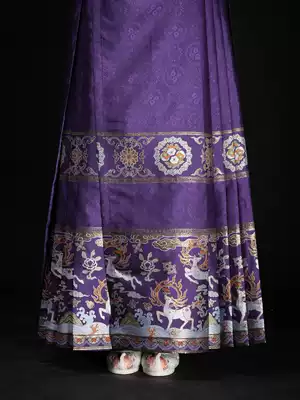 Lex Xinglong Textile seven-color deer makeup flower horse face skirt fabric Ming Hanfu horse face fabric Autumn and winter satin makeup flower cloth