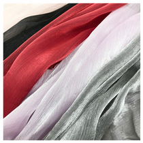 Ice flower cationic yarn Hanfu ancient style fabric Eugen yarn flash wrinkled yarn Kimono skirt big sleeve shirt bright silk wrinkled fabric