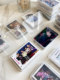 Card storage box transparent box card bag business card member card box classification office storage box plastic cotton swab