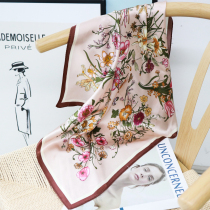 Ku Yin garden spring simple joker silk scarf big square scarf 68cm fashion printed silk shawl spring scarf